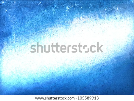 Abstract blue grunge style on white paper background.