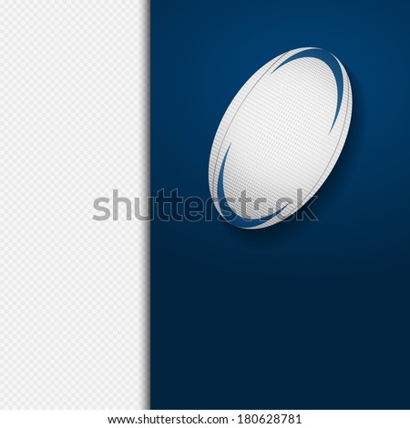 Rugby ball on a Blue Panel over White