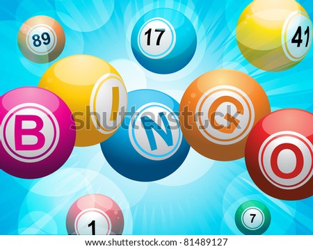 Bingo Balls Spelling The Word 'Bingo' On A Glowing Blue Background ...