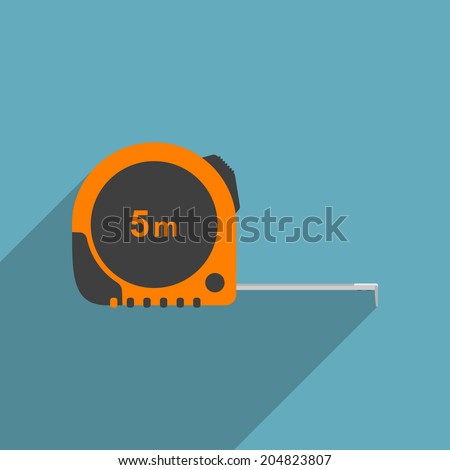 vector picture of industrial measure tape, flat style icon