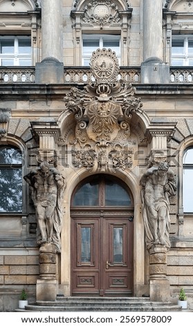 Similar – Image, Stock Photo Portal of the tenement house