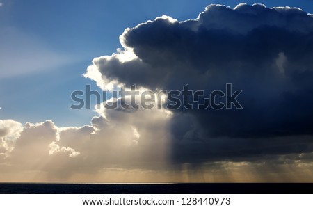 Clouds sun and rain