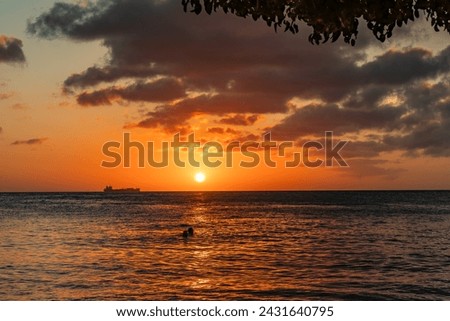 Similar – Foto Bild Karibischer Sonnenuntergang auf Curacao-Reisen