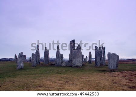Callanish Standing stones megalithic complex on the Isle of Lewis Outer Hebrides Scotland