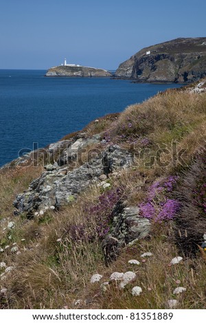 Coastal path around Anglesey near to South Stack Lighthouse Holy Island North Wales UK