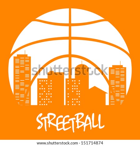 Street-ball town / Street-ball icon for sports design. Vector illustration. The different graphics are all on separate layers so they can easily be moved or edited individually.