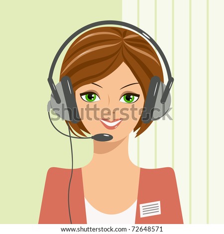 Dispatcher / The Image Of The Young Smiling Woman Talking On A ...