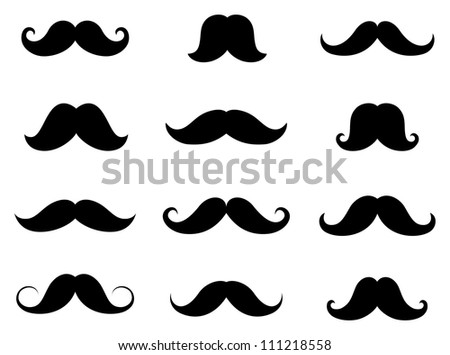 Vector set of hipster mustache