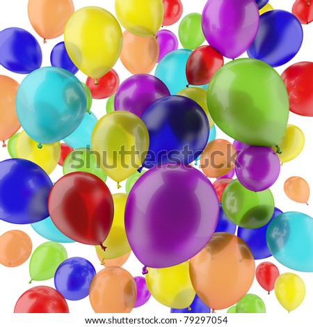 group of colors balloons isolated on white background