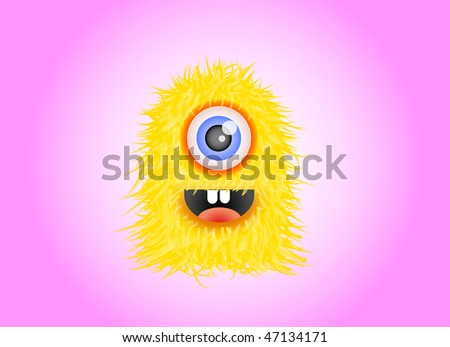 Amusing Yellow Monster Stock Vector Illustration 47134171 : Shutterstock