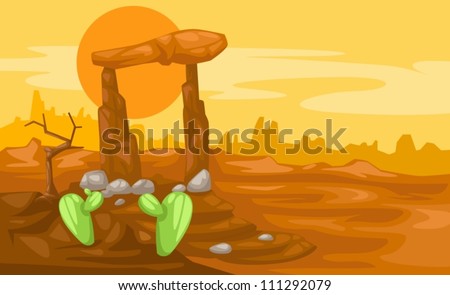 illustration of landscape desert