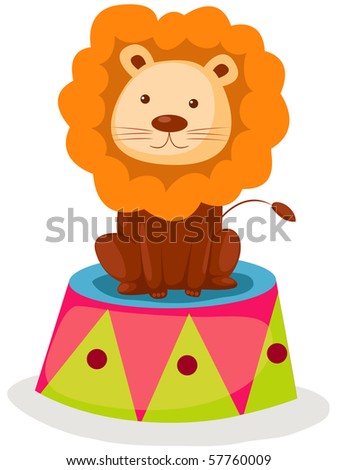 Illustration Of Isolated Lion Circus Sitting On White Background ...