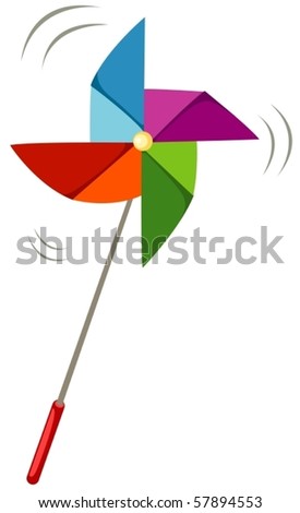 illustration of isolated a toy pinwheel on white background