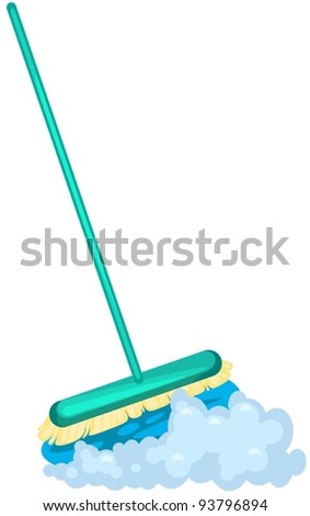 illustration of isolated mop brush on white background