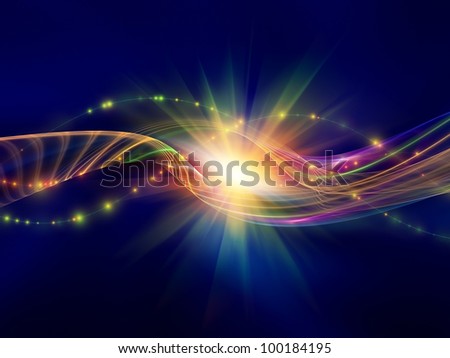 Waves of lights background suitable as a backdrop for projects on technology, entertainment, communications, sound and audio