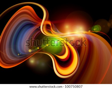 Revolving light trail background suitable as a backdrop for projects on motion, space, modern technologies and entertainment