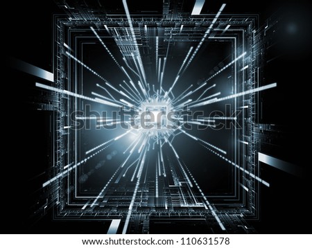 Arrangement  of CPU graphic and abstract design elements as a concept metaphor on subject of digital equipment, computing and modern technologies