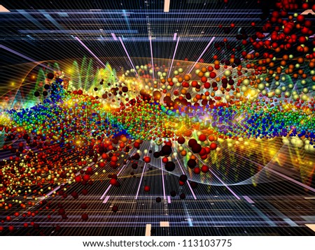 Artistic background made of molecular elements in space for use with projects on science, chemistry and technology
