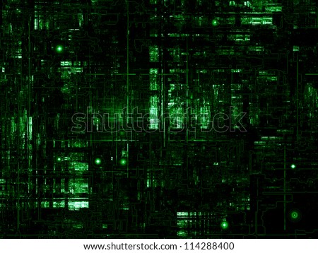 Background composition of  industrial grunge elements and fractal texture to complement your layouts on the subject of computing, industrial design and modern technology