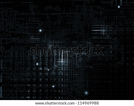 Background composition of  industrial grunge elements and fractal texture to complement your layouts on the subject of computing, industrial design and modern technology