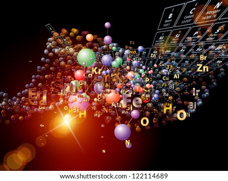 Chemical Splash series. Background design of chemical icons, fractal graphics and design elements on the subject of chemistry, biology, pharmacology and modern science