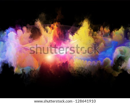 Arrangement of colorful fractal turbulence on the subject of fantasy, dreams, creativity,  imagination and art