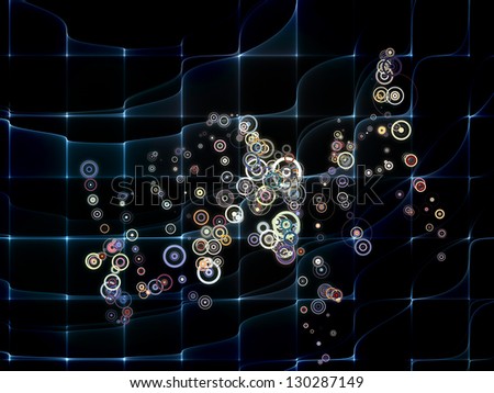 Background design of grid pattern and design elements on the subject of science, education and technology