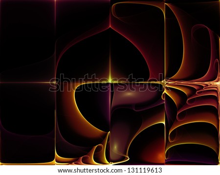 Background design of fractal grid with curves on the subject of science, education and technology