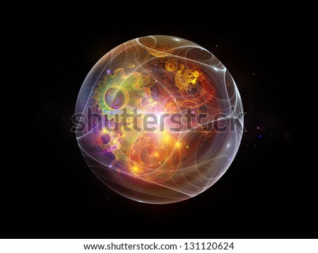 Fractal Sphere Series. Background design of spherical and circular fractal elements on the subject of abstraction, graphic design and modern technology
