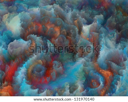 Composition of colorful fractal turbulence with metaphorical relationship to fantasy, dreams, creativity,  imagination and art