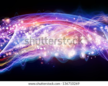 Abstract composition of lights, fractal and custom design elements suitable as element in projects related to signals, networking, communication technologies and motion