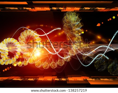 Abstract design made of technological elements and directional abstract forms on the subject of science, virtual technologies and telecommunications