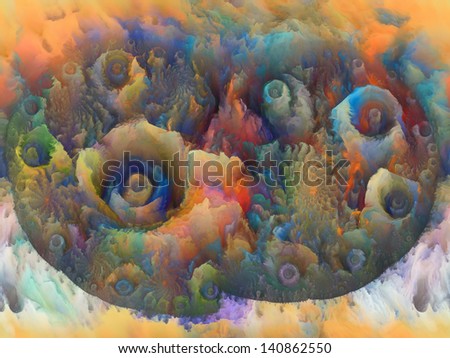 Abstract design made of colorful fractal turbulence on the subject of fantasy, dreams, creativity,  imagination and art