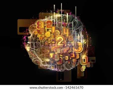 Backdrop of symbols, lights, fractal elements on the subject of digital communications, science and virtual cloud technology