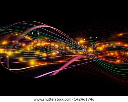 Visually attractive backdrop made of lights, fractal and custom design elements suitable as element for layouts on network, technology and motion