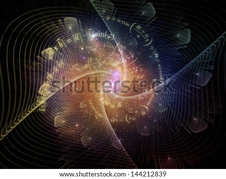Abstract design made of spiral elements on the subject of design, science and mathematics