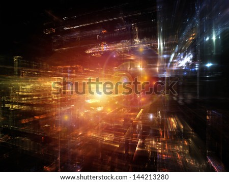 Fractal City series. Design composed of three dimensional fractal structures and lights as a metaphor on the subject of technology, communications, education and science
