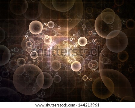 Composition of fractal circles pattern on the subject of science, education and technology