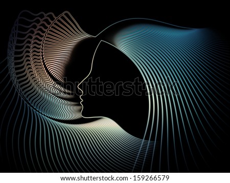 Geometry of Soul series. Design composed of profile lines of human head as a metaphor on the subject of education, science, technology and graphic design