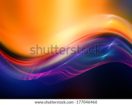 Fractal Wave series. Background design of fractal sine waves and color on the subject of design, mathematics and modern technologies