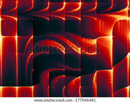 Dynamic Background series. Composition of fractal motion textures on the subject of science, technology and design