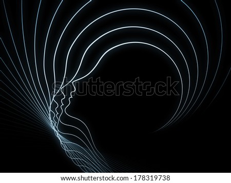 Geometry of Soul series. Abstract design made of profile lines of human head on the subject of education, science, technology and graphic design