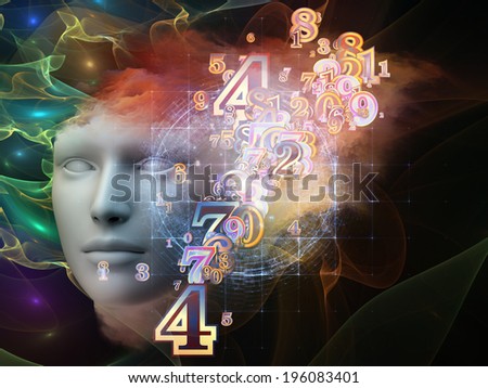 Colorful Mind series. Design composed of human head and fractal colors as a metaphor on the subject of mind, dreams, thinking, consciousness and imagination