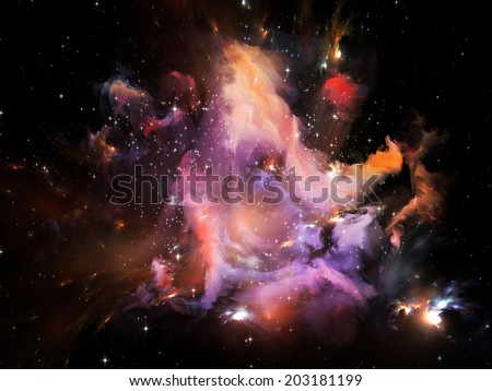 Universe Is Not Enough series. Graphic composition of fractal elements, lights and textures to serve as complimentary backdrop in designs on  fantasy, science, religion and design