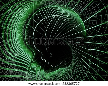 Geometry of Soul series. Design made of profile lines of human head to serve as backdrop for projects related to education, science, technology and graphic design