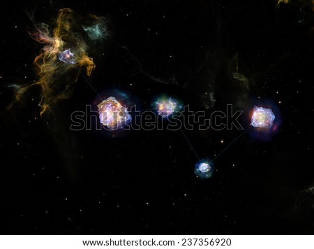 Star Glow series. Arrangement of fractal elements, constellation lines and lights on the subject of Universe, cosmos, astronomy, astrology and education