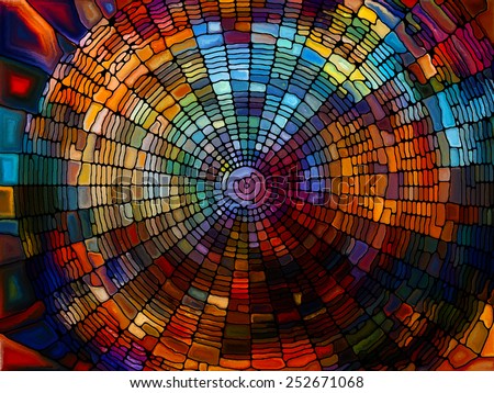 Stained Glass Pattern series. Creative arrangement of virtual stained glass fragments to act as complimentary graphic for subject of art, craft and design