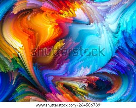 Dynamic Color series. Visually pleasing composition of streams of paint to serve as  background in works on forces of nature, art, design and creativity