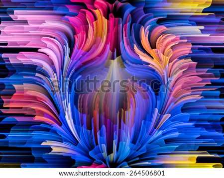 Dynamic Color series. Background design of streams of paint on the subject of forces of nature, art, design and creativity