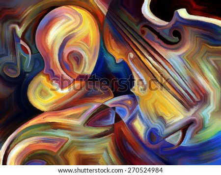 Inner Melody series. Interplay of colorful human and musical shapes on the subject of spirituality of music and performing arts